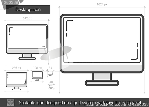 Image of Desktop line icon.