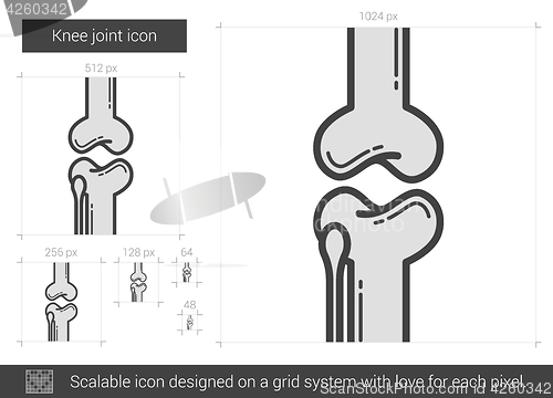 Image of Knee joint line icon.