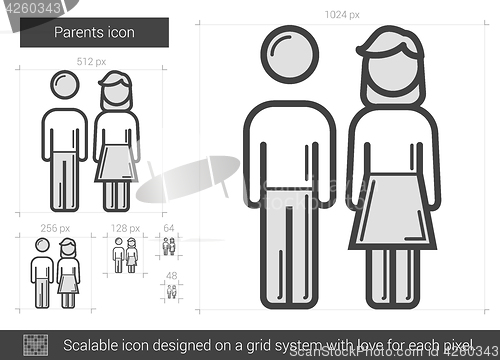 Image of Parents line icon.