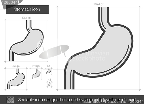 Image of Stomach line icon.