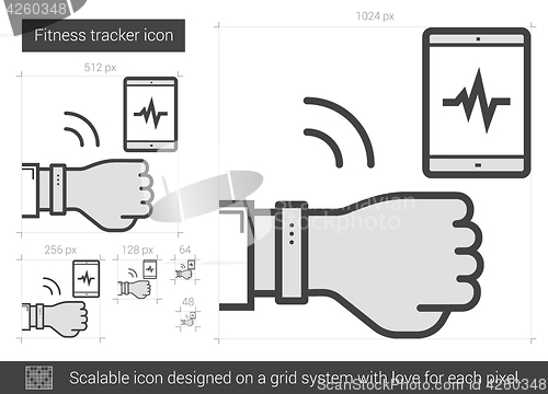 Image of Fitness tracker line icon.