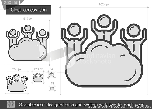 Image of Cloud access line icon.