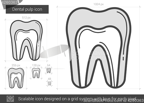 Image of Dental pulp line icon.