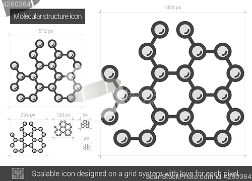 Image of Molecular structure line icon.