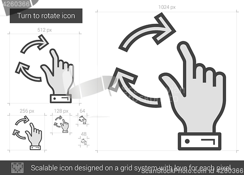 Image of Turn to rotate line icon.