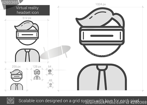 Image of Virtual reality headset line icon.