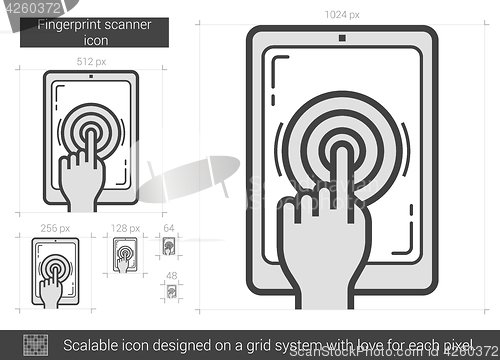 Image of Fingerprint scanner line icon.