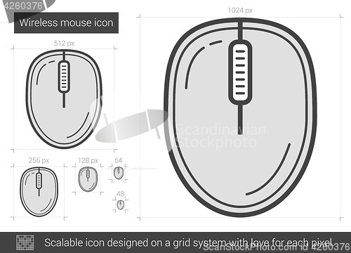 Image of Wireless mouse line icon.