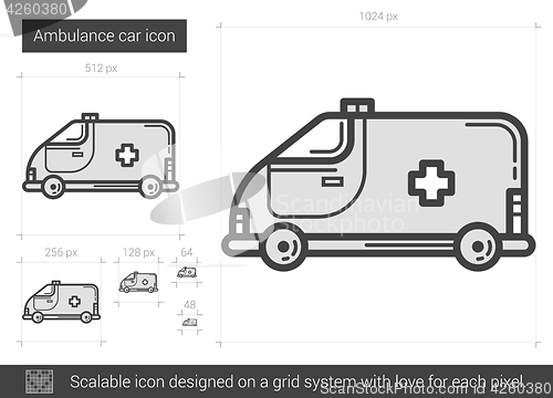 Image of Ambulance car line icon.