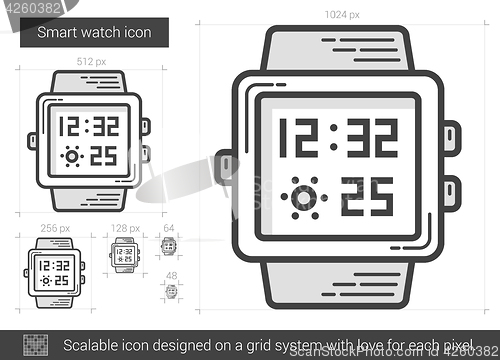 Image of Smart watch line icon.