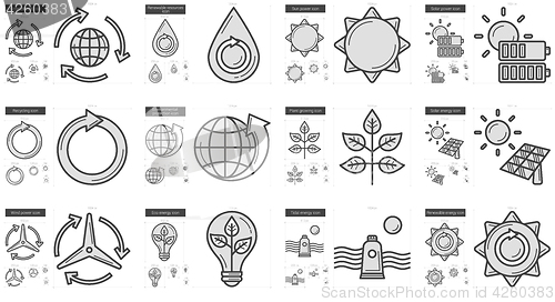 Image of Ecology line icon set.