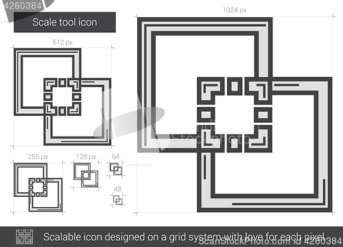 Image of Scale tool line icon.