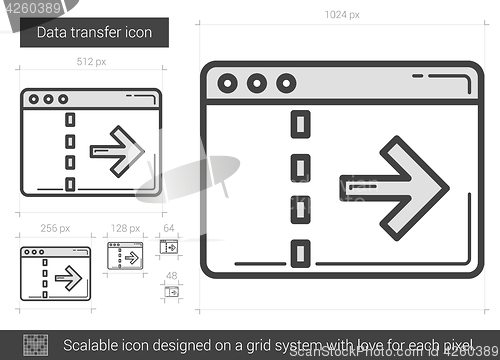 Image of Data transfer line icon.