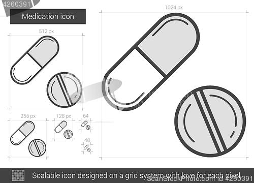 Image of Medication line icon.