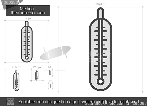 Image of Medical thermometer line icon.