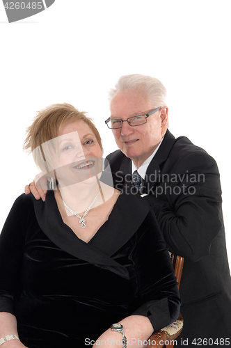 Image of Lovely older couple embracing.