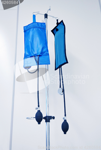 Image of sphygmomanometers or infusion cuffs at hospital