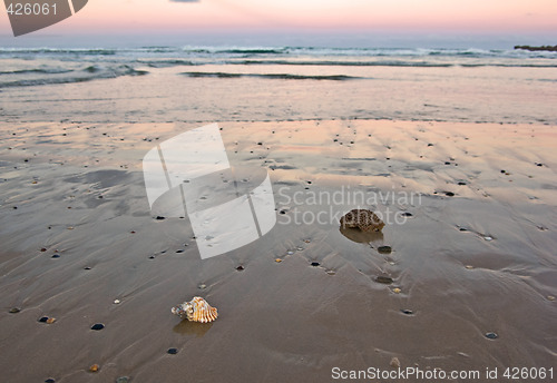 Image of beach at sunset