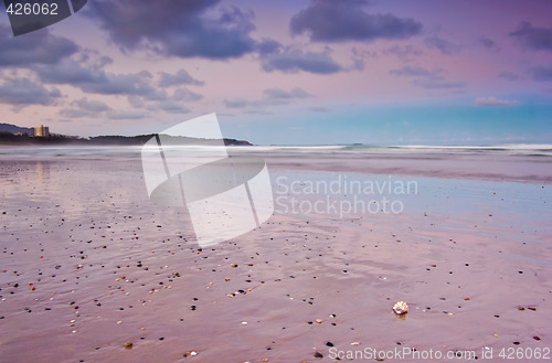 Image of beach at sunset