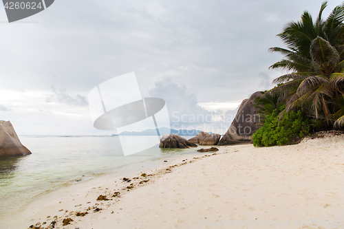 Image of island beach in indian ocean on seychelles