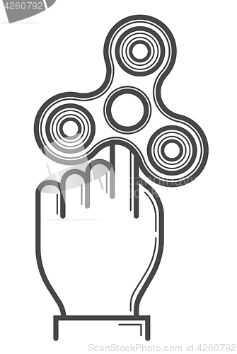 Image of Fidget spinner line vector icon.