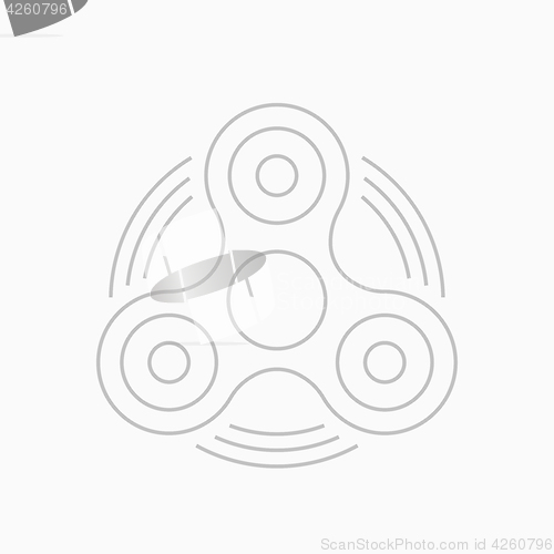 Image of Fidget spinner thin line vector icon.