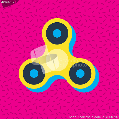 Image of Fidget spinner Memphis style vector icon.