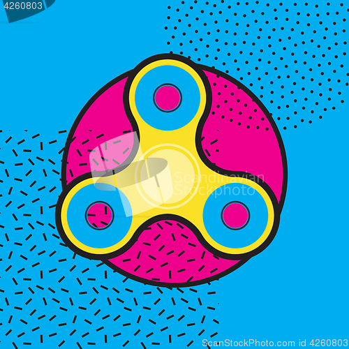 Image of Fidget spinner Memphis style vector icon.