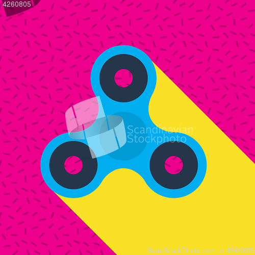 Image of Fidget spinner Memphis style vector icon.