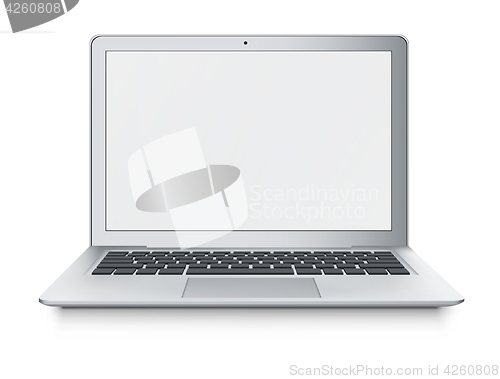 Image of Realistic vector laptop ultrabook isolated on white background.