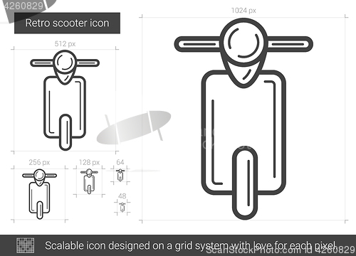 Image of Retro scooter line icon.