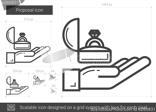 Image of Proposal line icon.