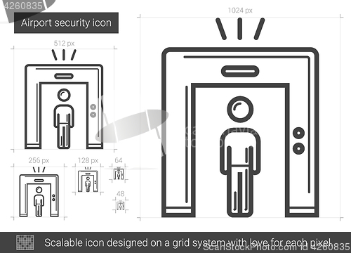 Image of Airport security line icon.