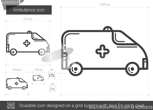 Image of Ambulance line icon.