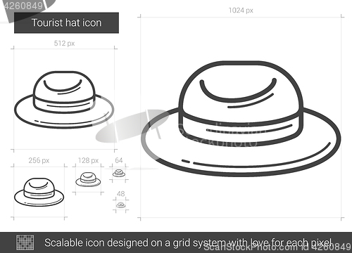 Image of Tourist hat line icon.