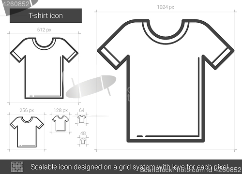 Image of T-shirt line icon.