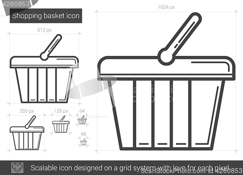 Image of Shopping basket line icon.