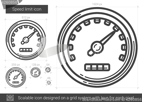 Image of Speed limit line icon.