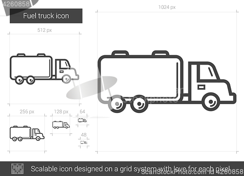 Image of Fuel truck line icon.