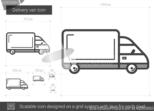 Image of Delivery van line icon.