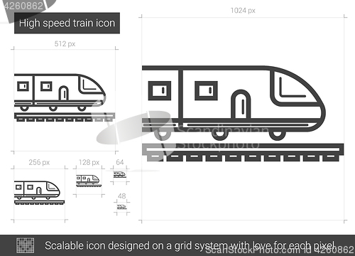 Image of High speed train line icon.