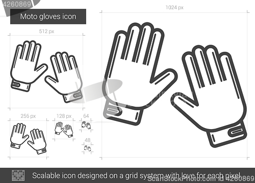 Image of Moto gloves line icon.