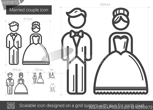 Image of Married couple line icon.
