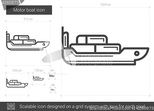 Image of Motor boat line icon.