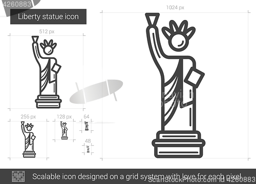 Image of Liberty statue line icon.