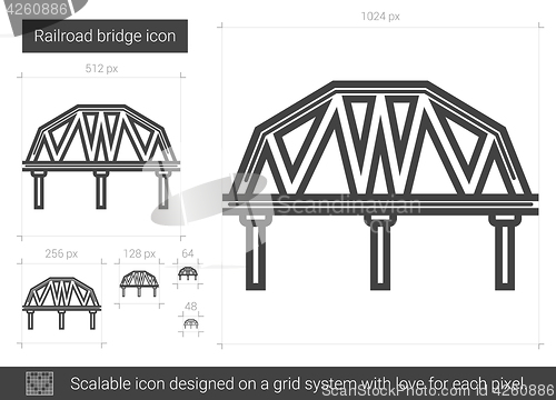 Image of Railroad bridge line icon.