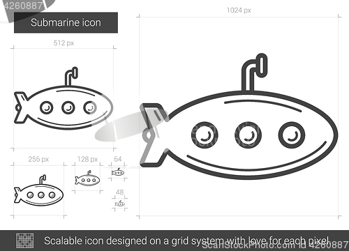 Image of Submarine line icon.