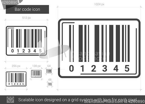 Image of Bar code line icon.