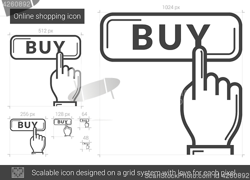 Image of Online shopping line icon.