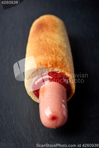 Image of Hotdog with ketchup